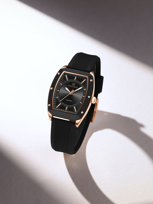 NF5049 Black silicone strap Analog Watch