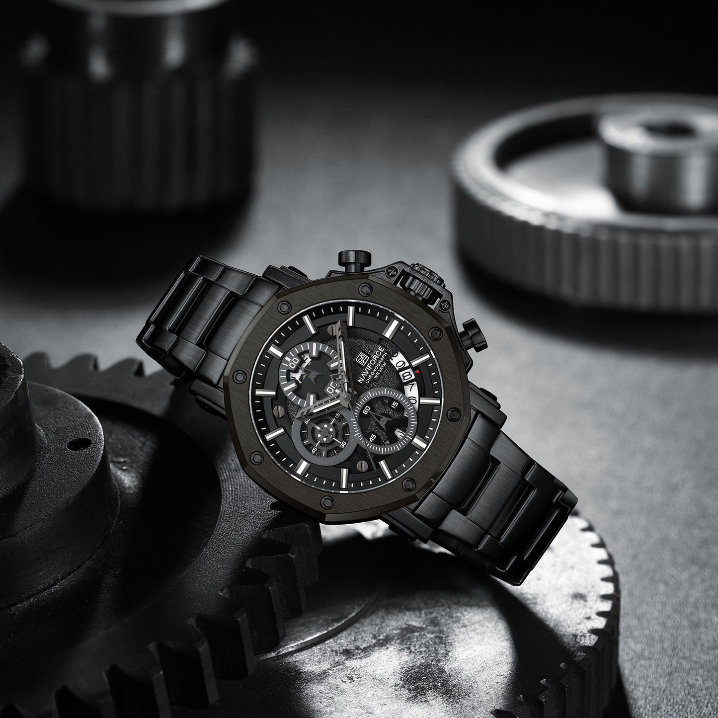 Naviforce NF8065 Black Stainless Steel Analog watch
