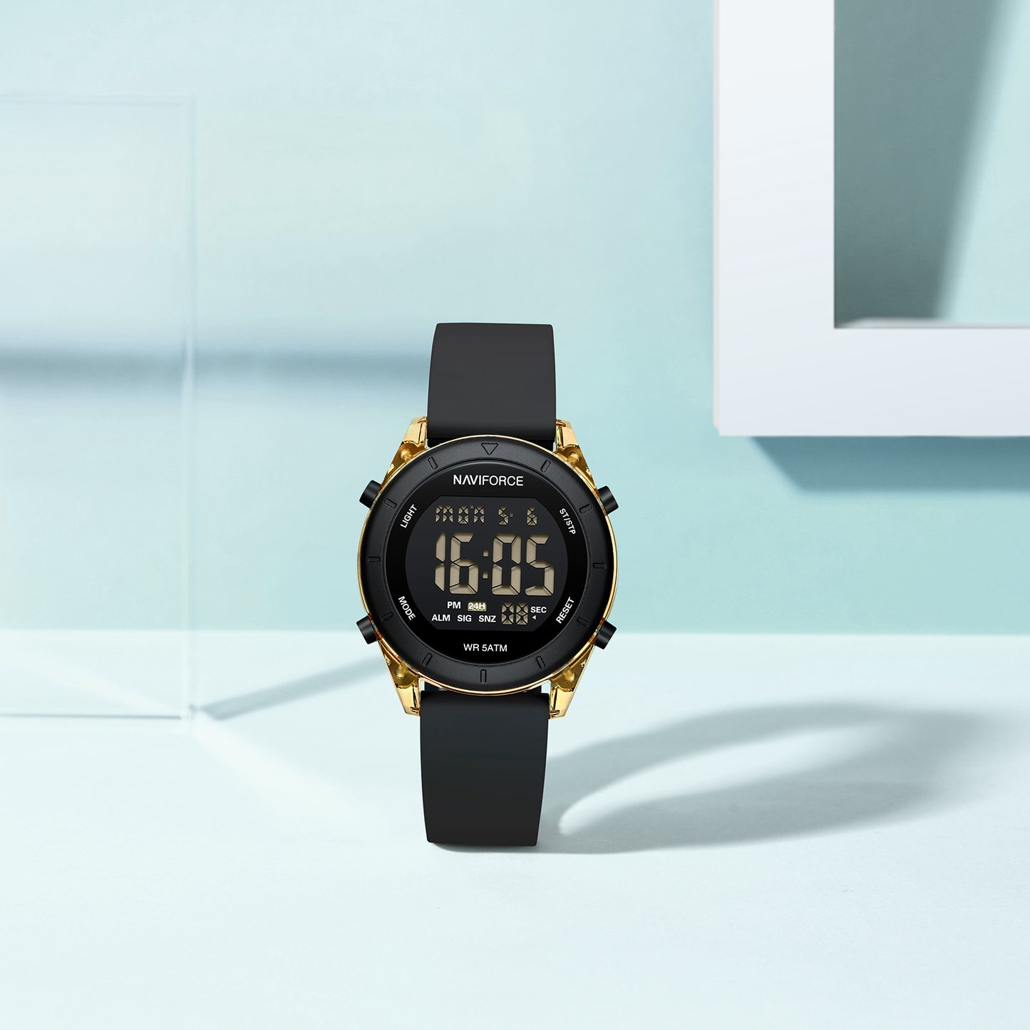 NF7108 Black round dial LCD display sports Digital Watch