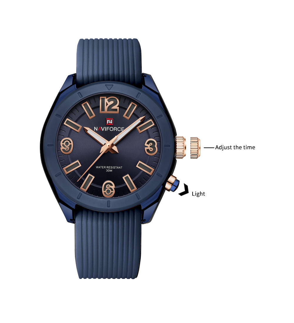 NF7103 Blue stylish and attractive silicone strap Analog Watch
