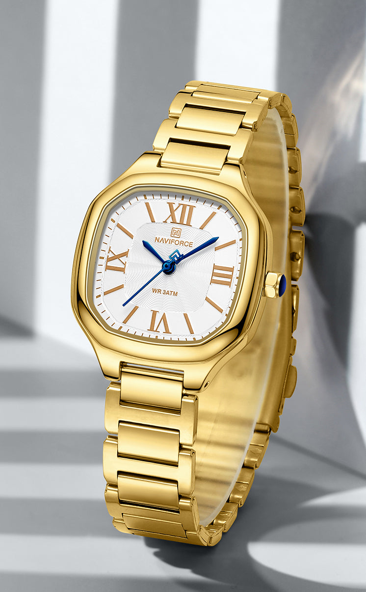 NF5042 White Square dial Analog Watch