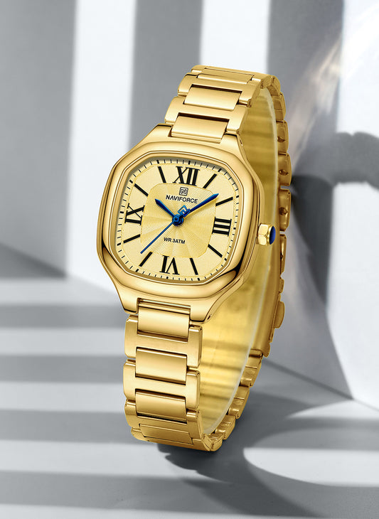 NF5042 Gold Square dial Analog Watch