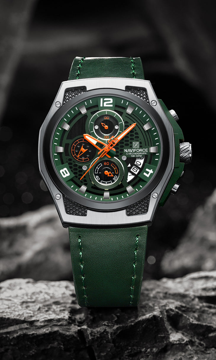 Naviforce NF8051L Green Genuine Leather Analog Watch
