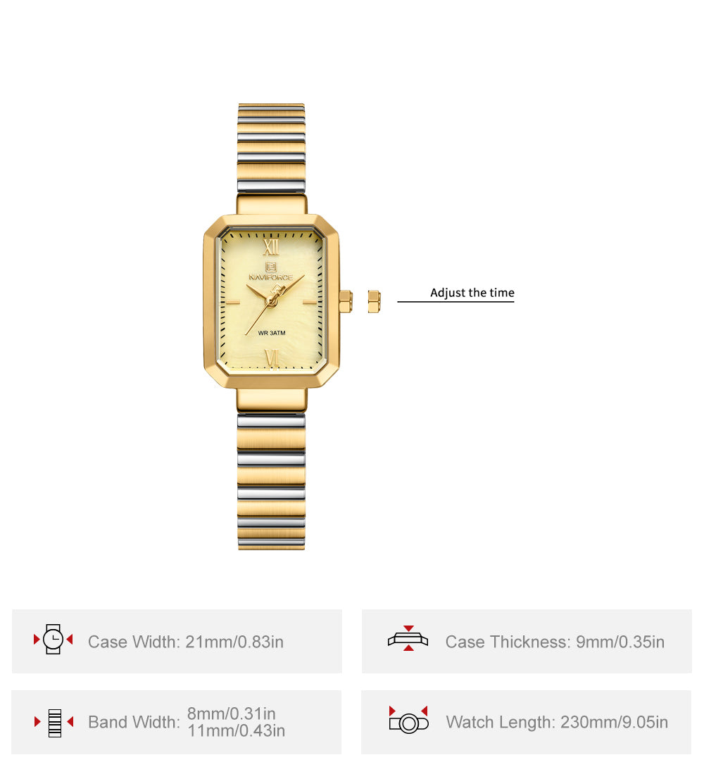 NF5050 Gold Dial With gold Stainless Steel Strap Analog Watch