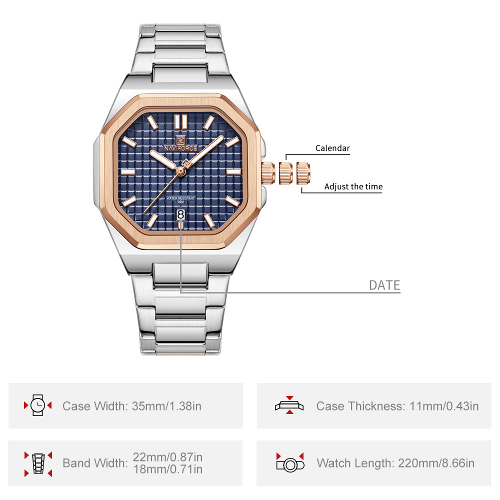 NF5053 Square blue dial Analog Watch