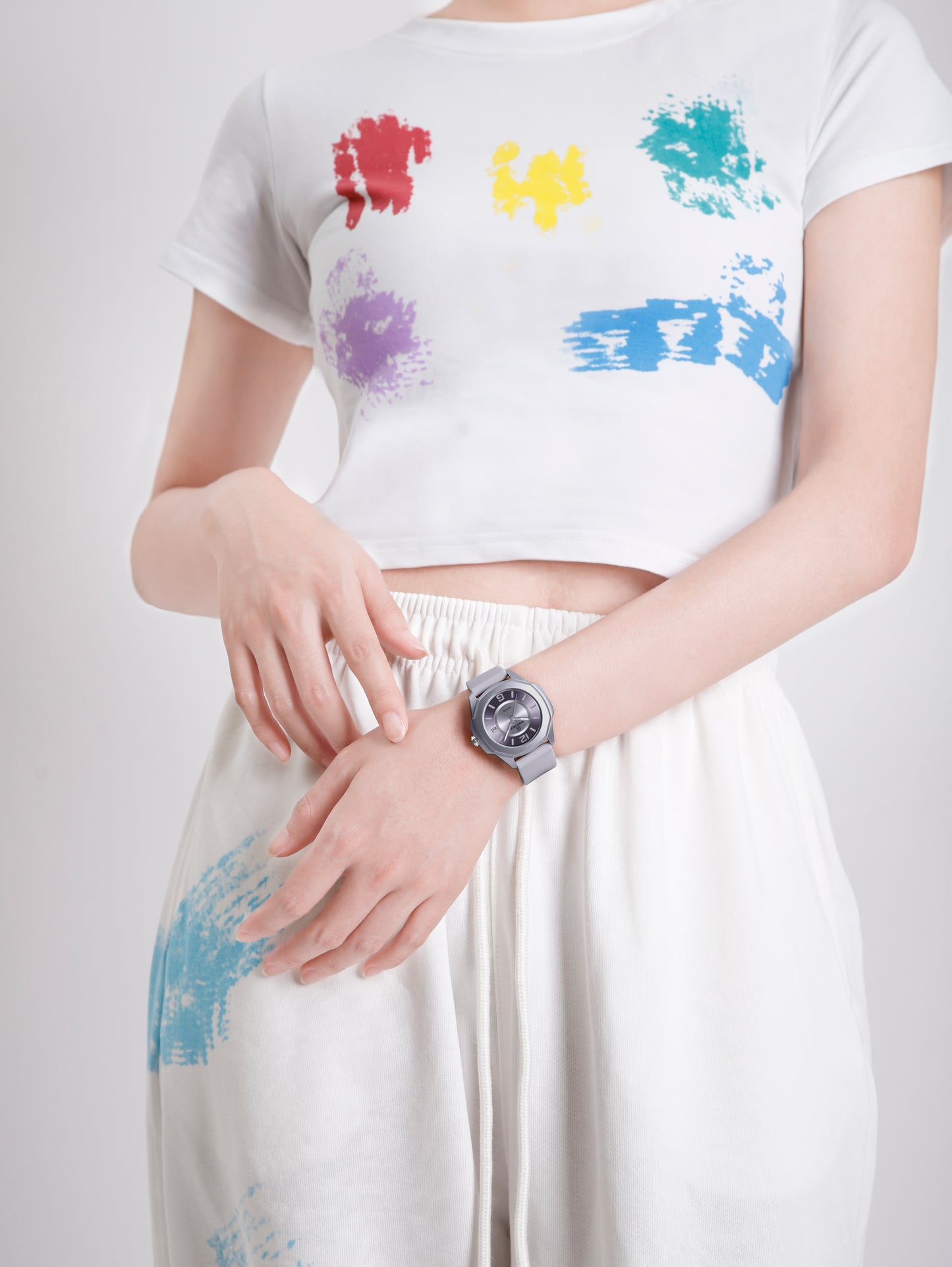 NF7107 Purple Silicon Strap luminous hands Analog Watch