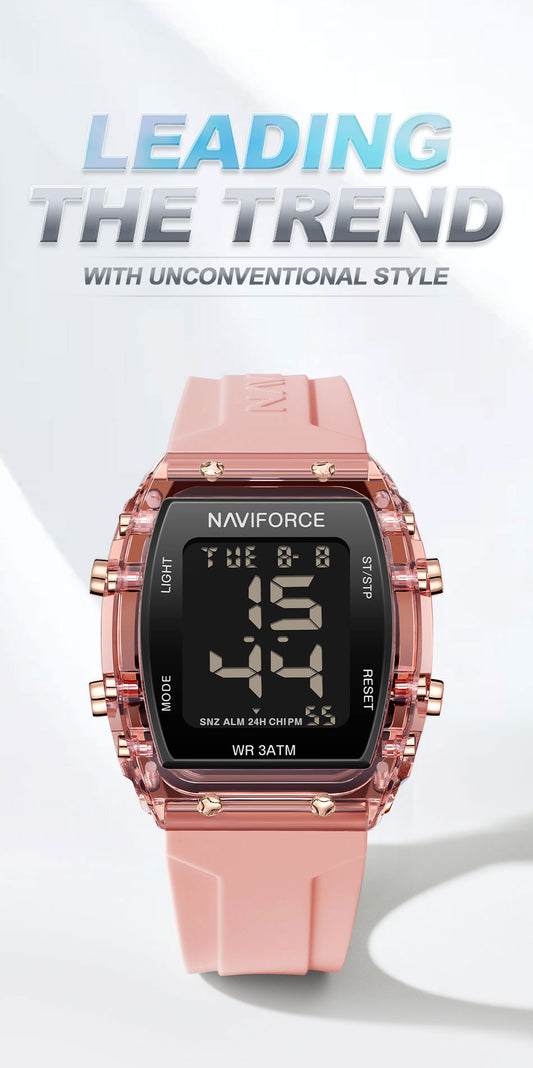 NF7102 Pink Silicone Strap Electronic Digital Watch