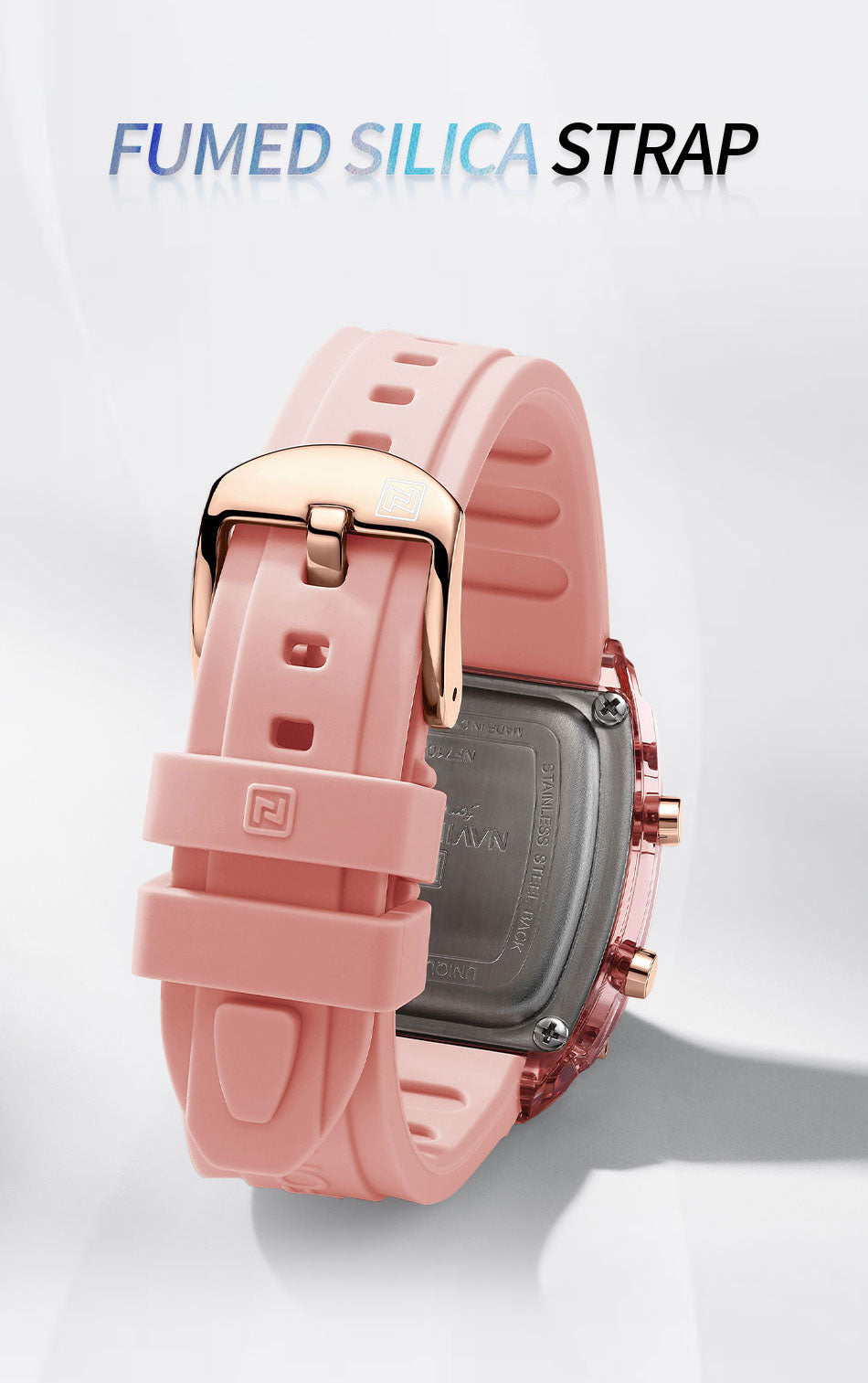 NF7102 Pink Silicone Strap Electronic Digital Watch