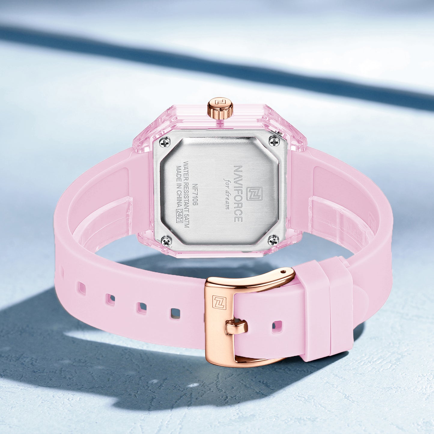 NF7106 Pink Silicone strap Analog Watch