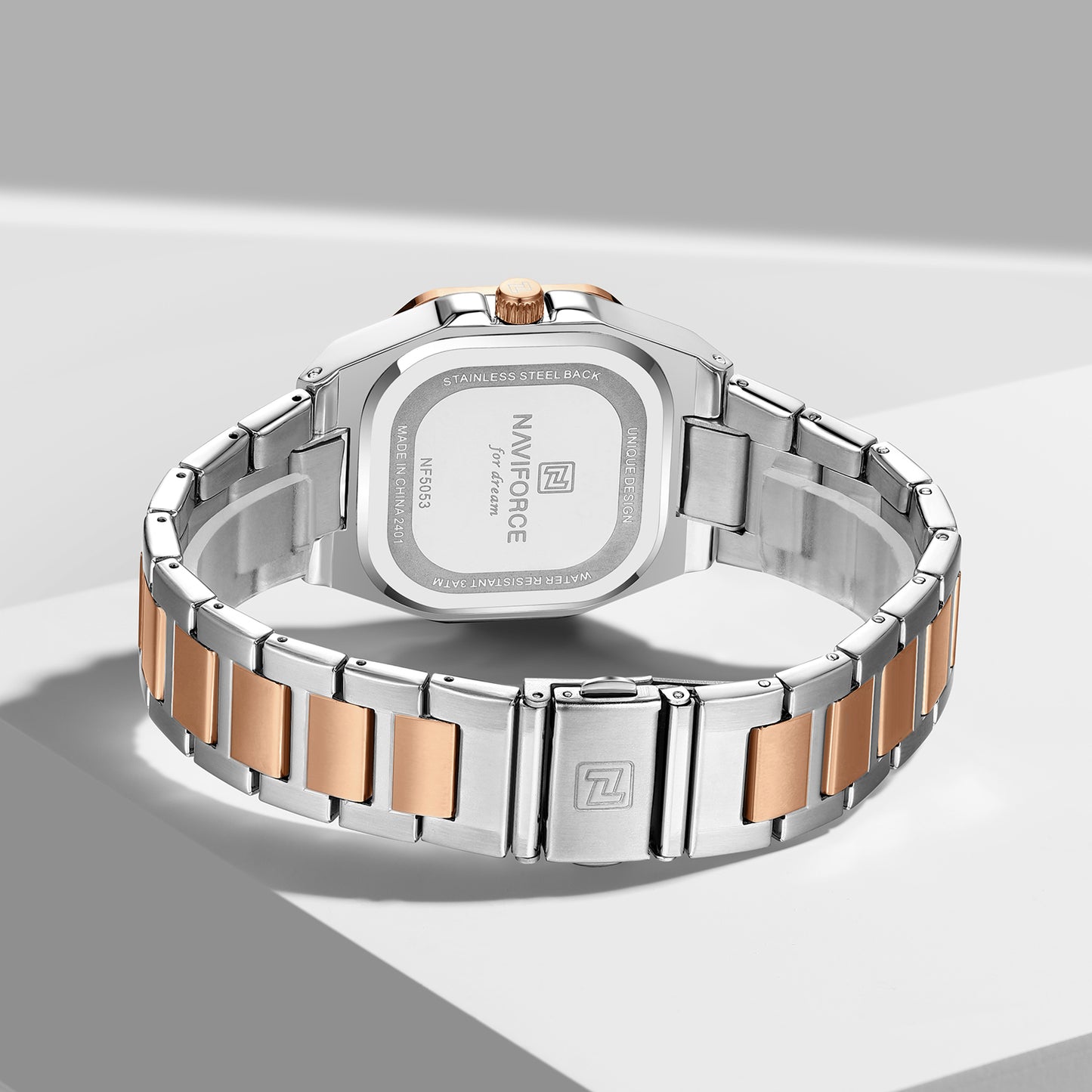 NF5053 Square white dial Analog Watch