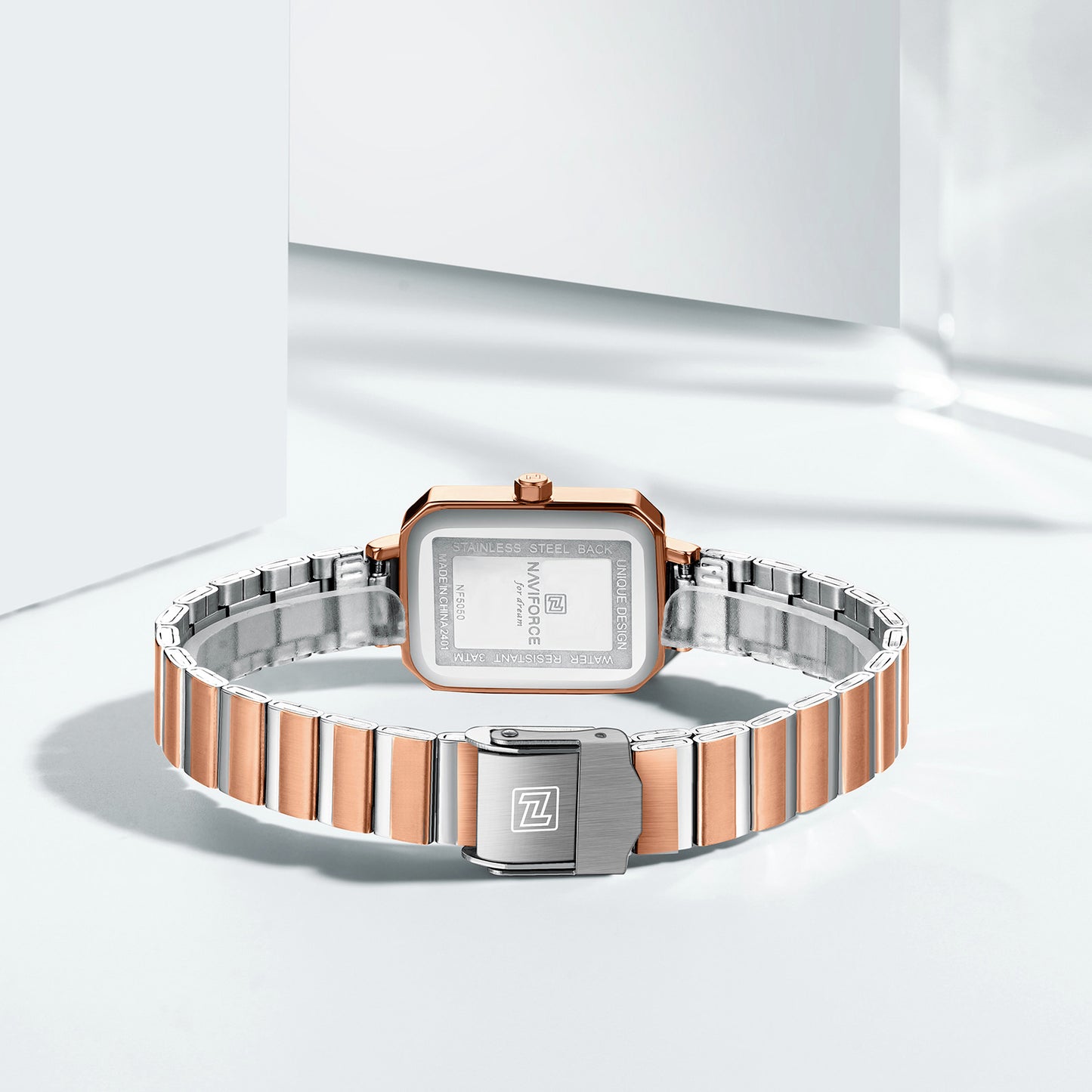 NF5050 Green Dial With Rosegold Stainless Steel Strap Analog Watch