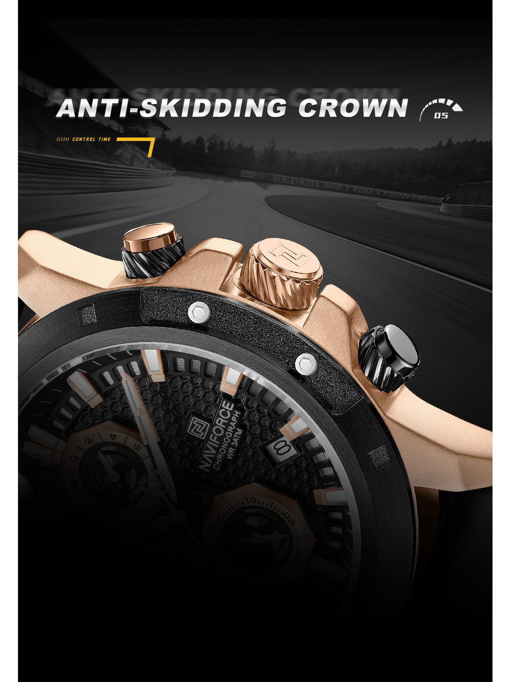 ⭐️nao⭐️ NF8036 Chronograph Date Display Analog watch for men - NAVIFORCE