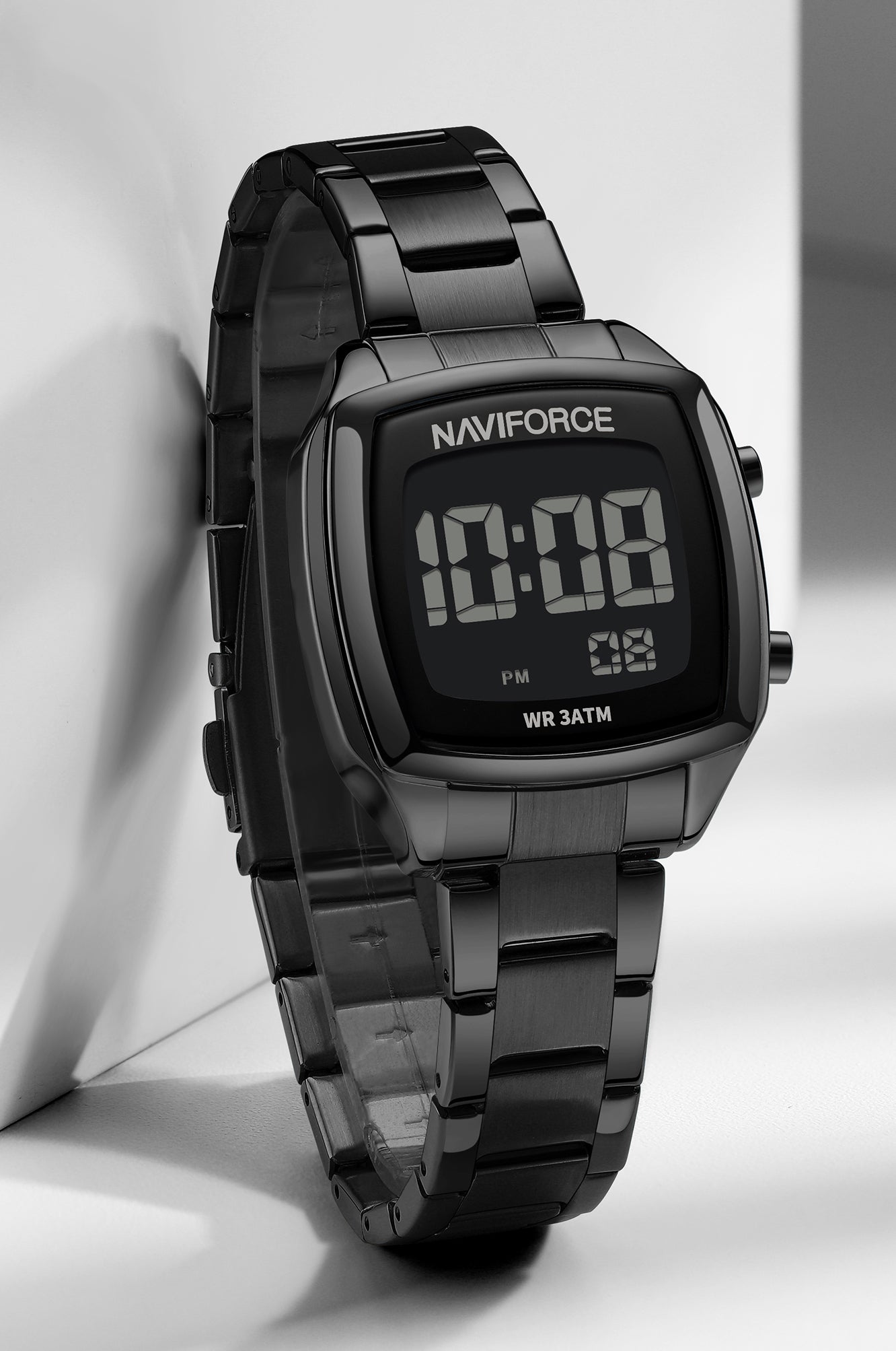 NF5047 All Black Versatile Trendy Square Digital Watch