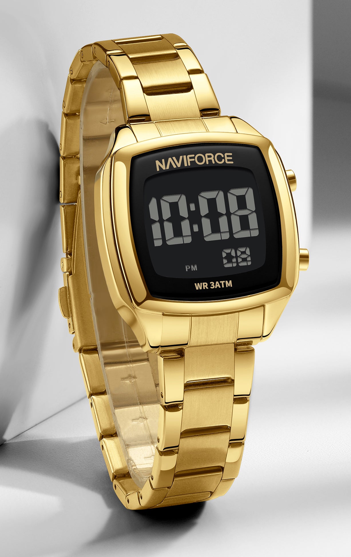 NF5047 All Gold Versatile Trendy Square Digital Watch