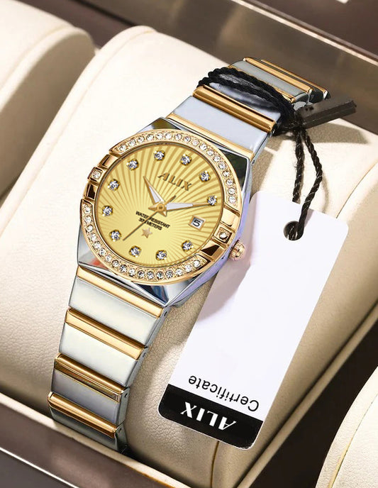 AL2534 Stylish Twotone Silver-Gold strap Analog Watch