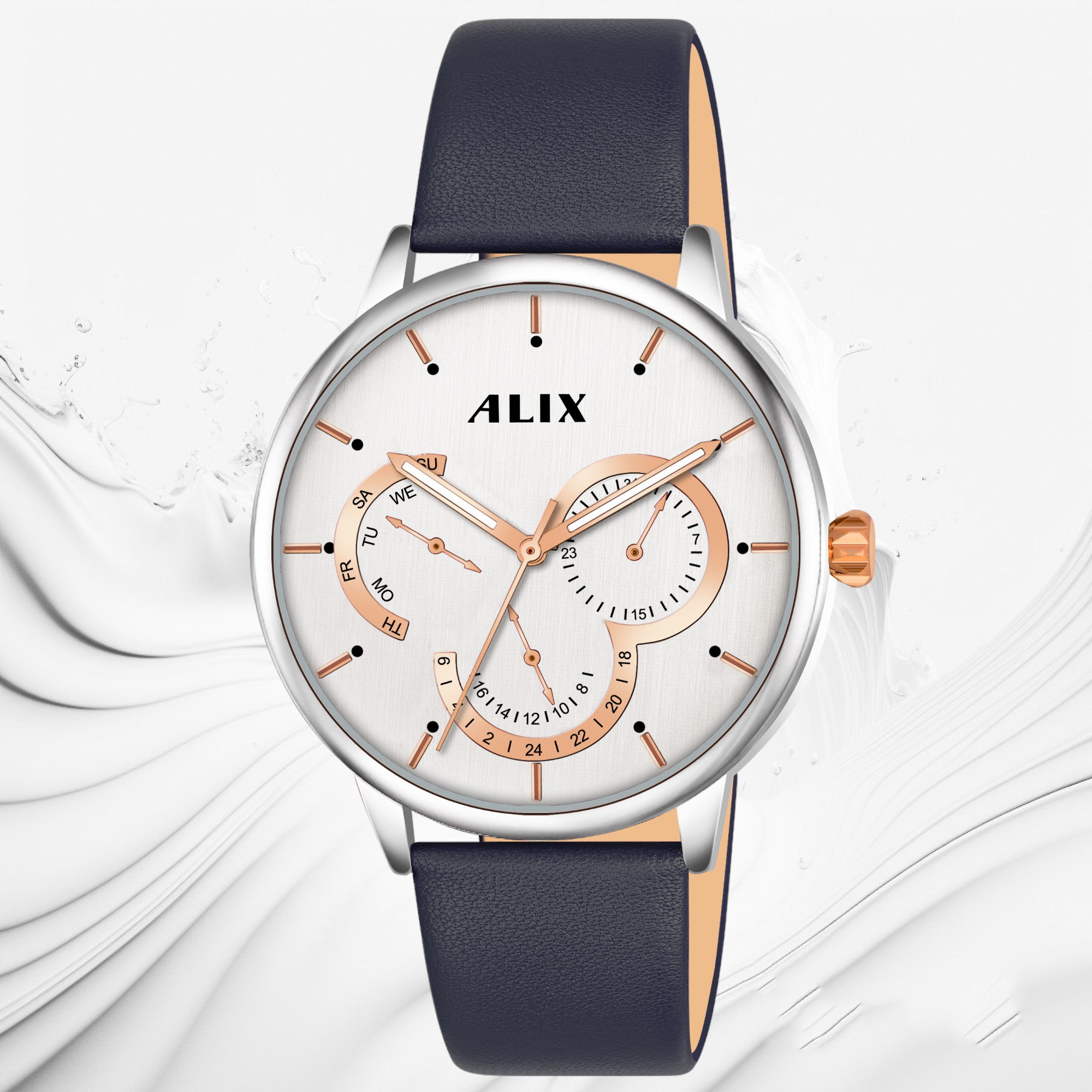 Alx Watch Alix AL3011: Blue Chronograph Watch (3ATM) | Men's β Alix Store