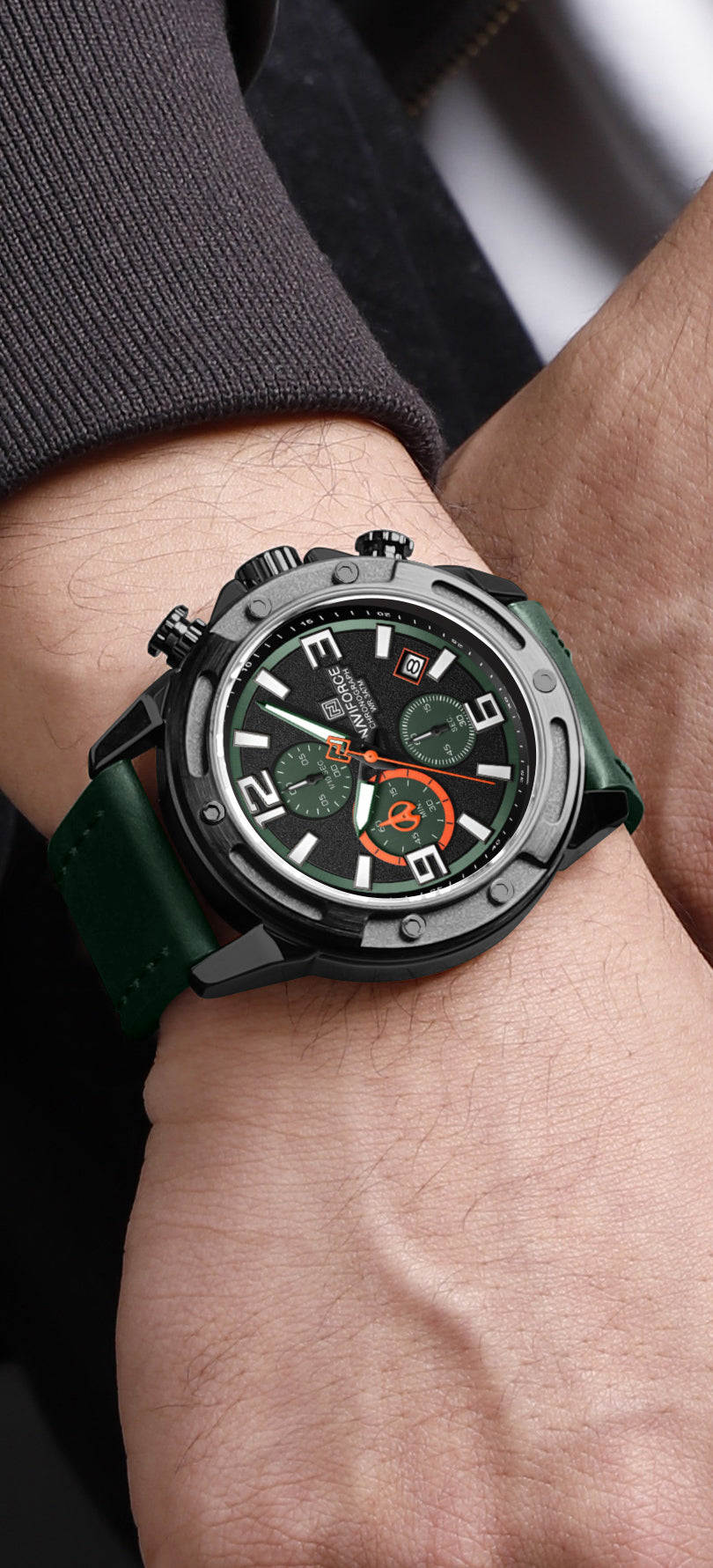 Naviforce NF8074 Multifunction fashion timepeice Analog Watch