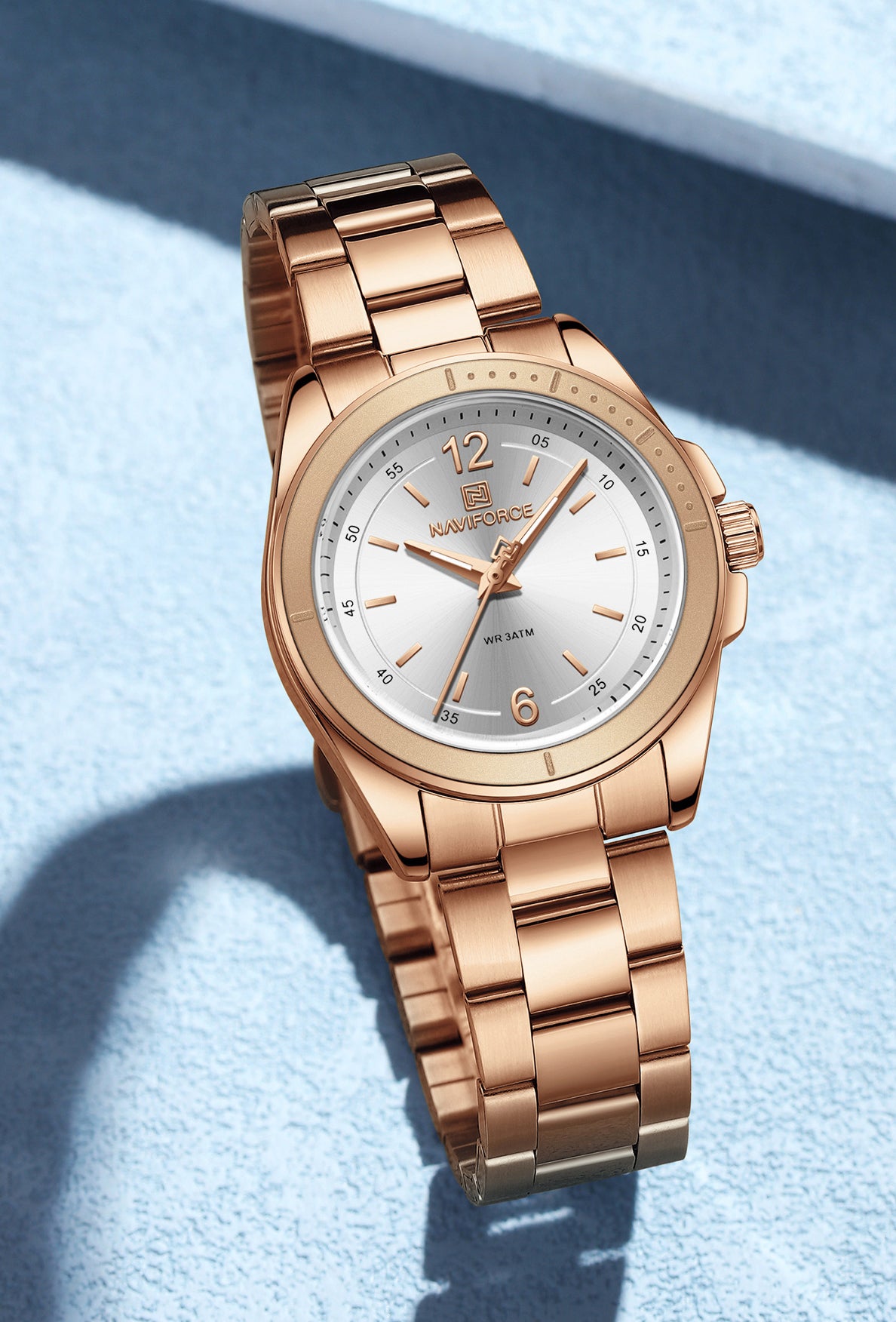 NF5062 Full Rosegold&white Fashion Timepeice Analog Watch