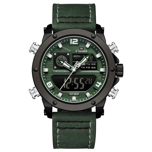 Naviforce NF9236 Green Strap Military Style Analog-Digital Watch