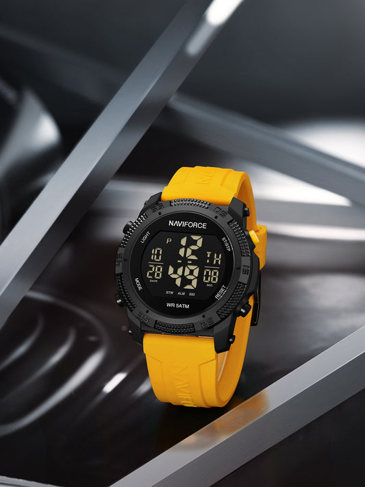 NF7104 Yellow Silicon Strap Digital Watch