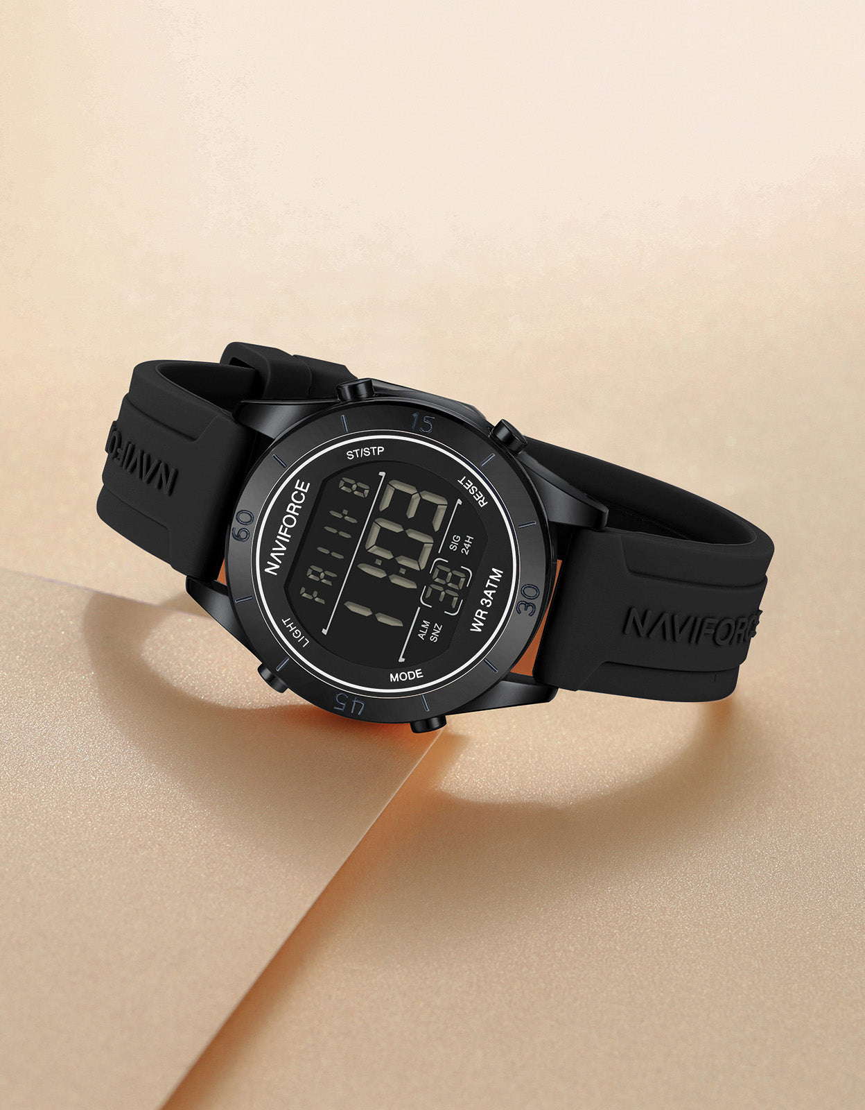 NF5054 Black Multifunctional LCD display Digital Watch
