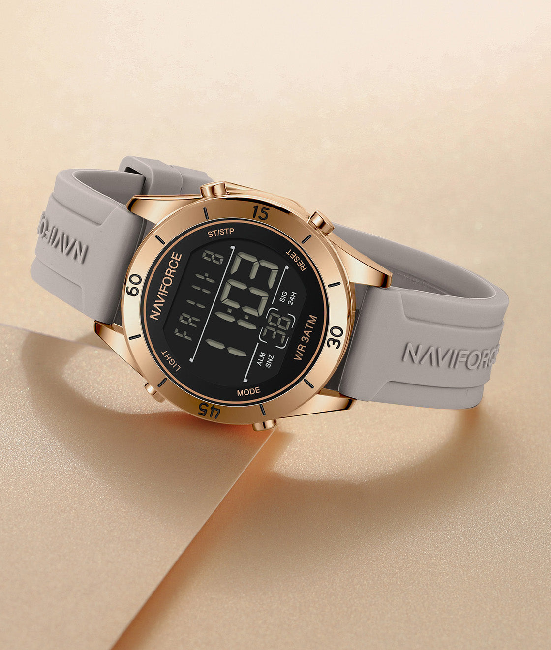 NF5054 Black&Grey Multifunctional LCD display Digital Watch