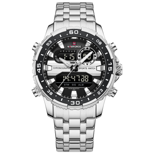Naviforce NF9234 Versatile design Silver-Black color Analog-Digital Watch