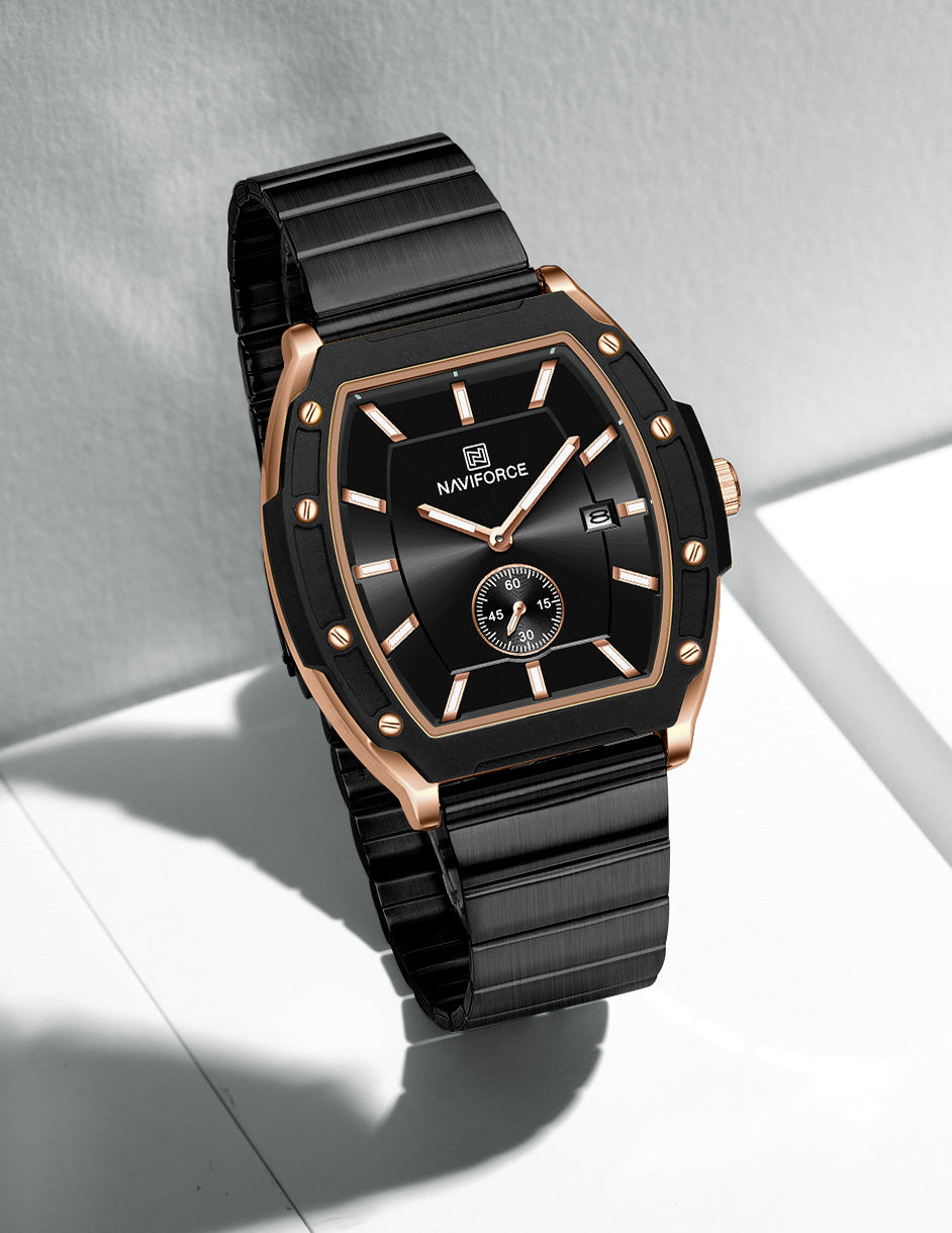 Naviforce NF8068L Rosegold Metallic Accents Analog Watch
