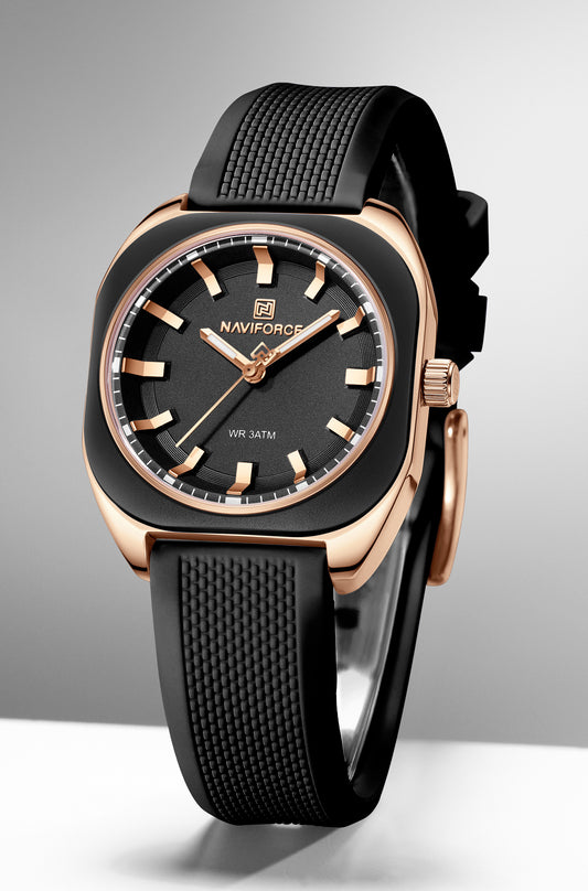 NF5061 Black silicone strap Analog Watch