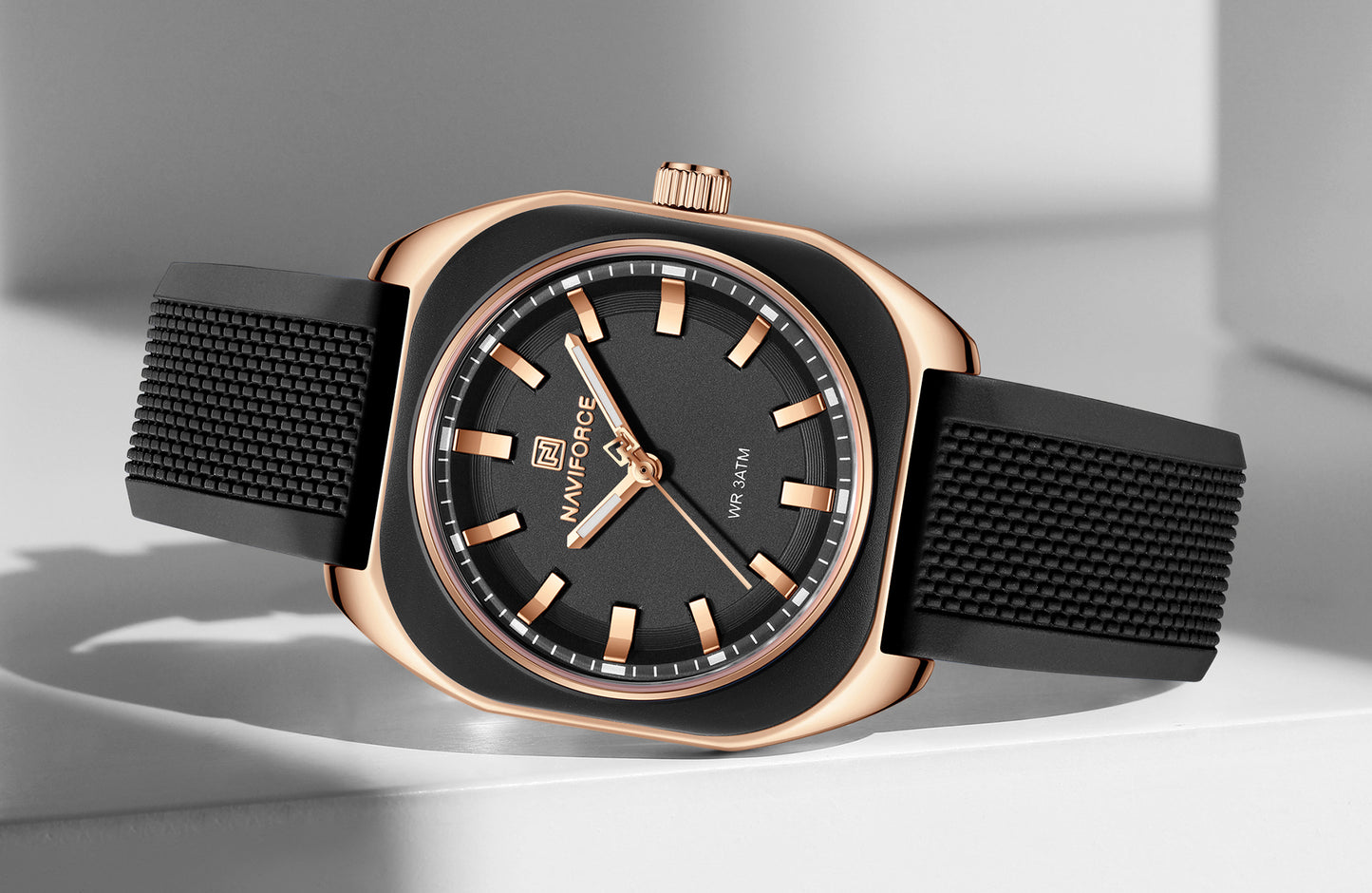 NF5061 Black silicone strap Analog Watch