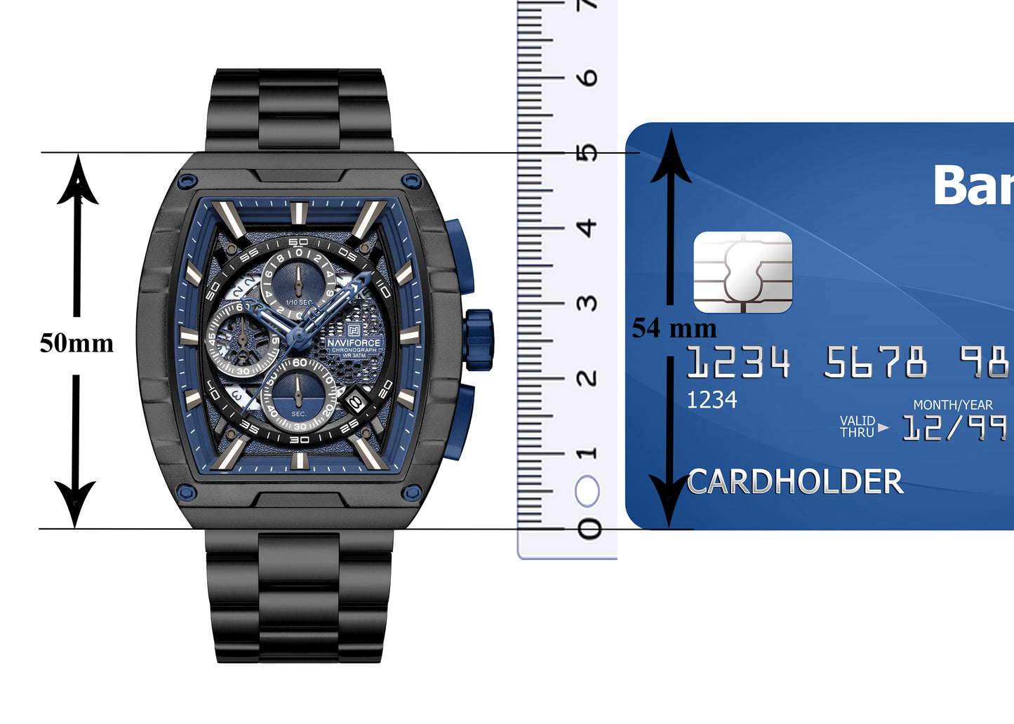 Naviforce NF8066 Blue Cronograph Dial Analog Watch