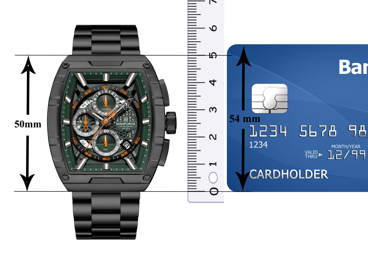 Naviforce NF8066 Green Cronograph Dial Analog Watch