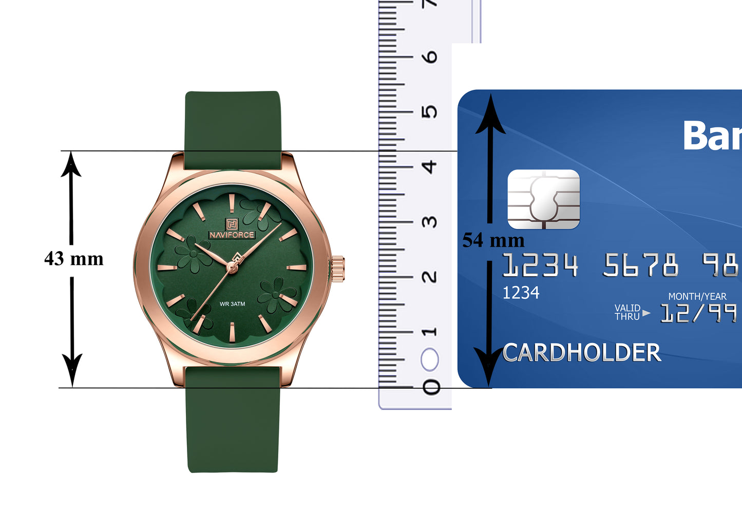 NF5051 Green dial with silicone strap Analog Watch