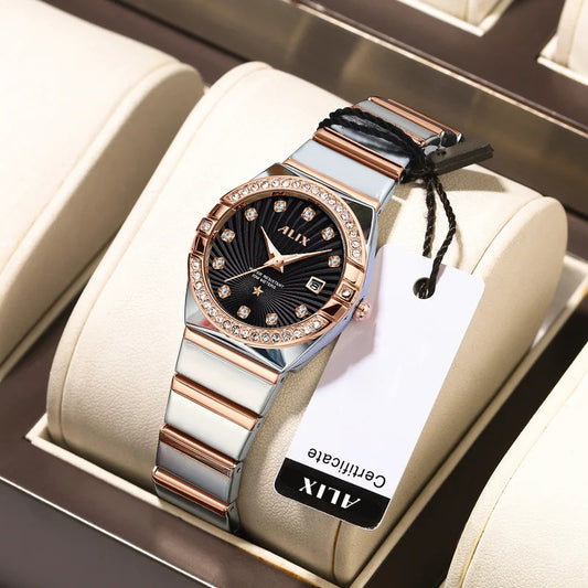AL2534 Stylish Twotone Silver&Rosegold strap Analog Watch