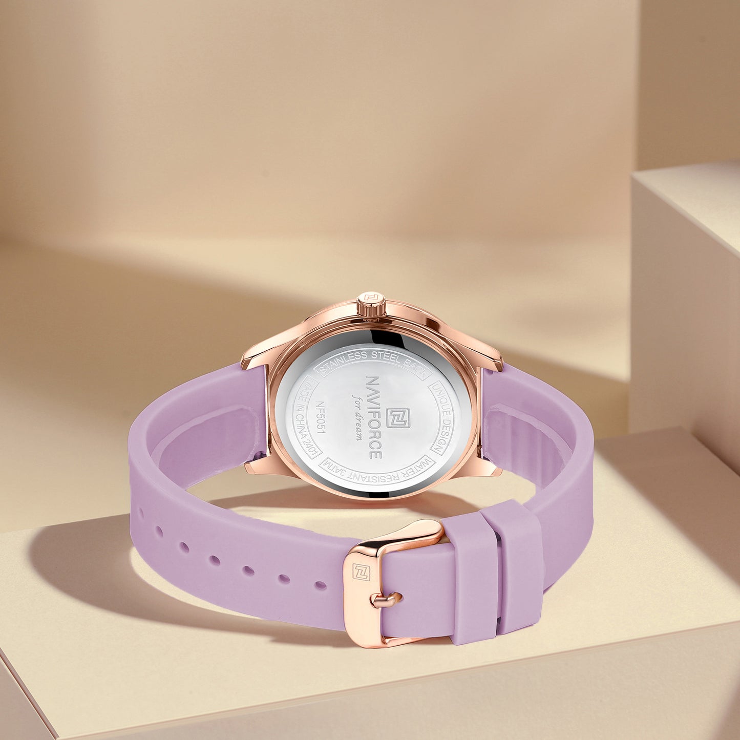 NF5051 Purple dial with silicone strap Analog Watch