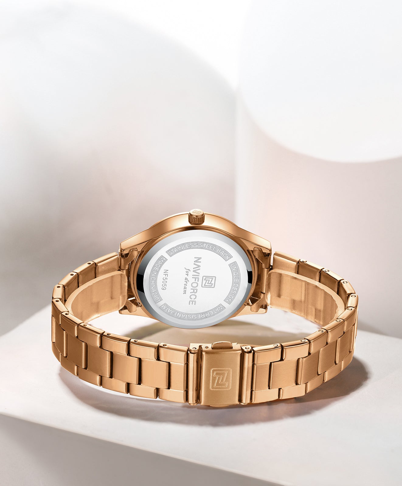 NF5059 Rosegold dial And Stainless Steel strap Analog Watch