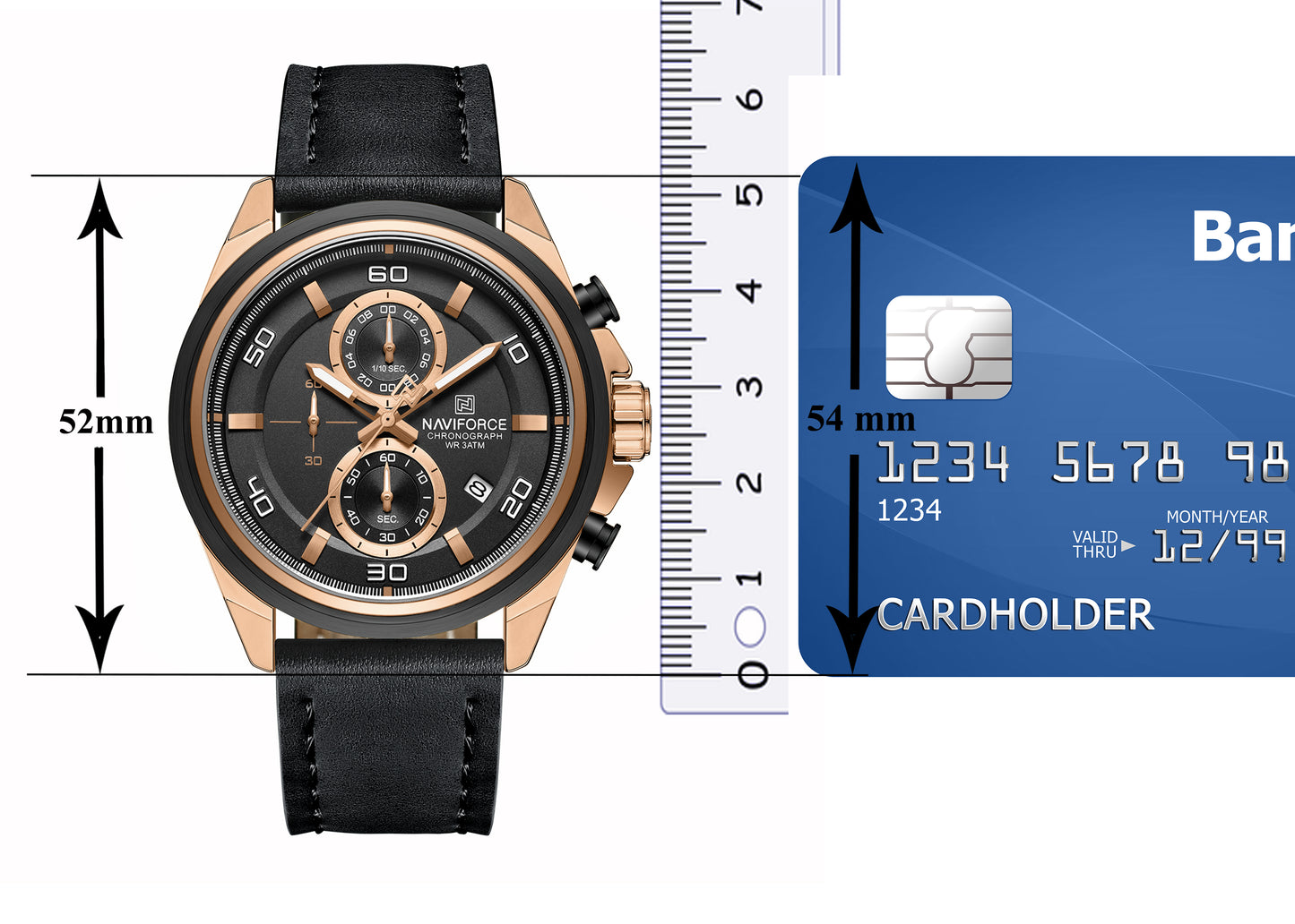 Naviforce NF8075 RoseGold-Black Military Style Men’s Analog Watch