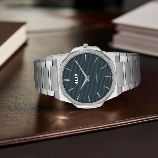 AL2913 Blue Dial With Silver  Steel Strap Analog Watch