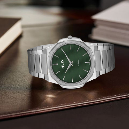 AL2913 Green Dial With Silver  Steel Strap Analog Watch