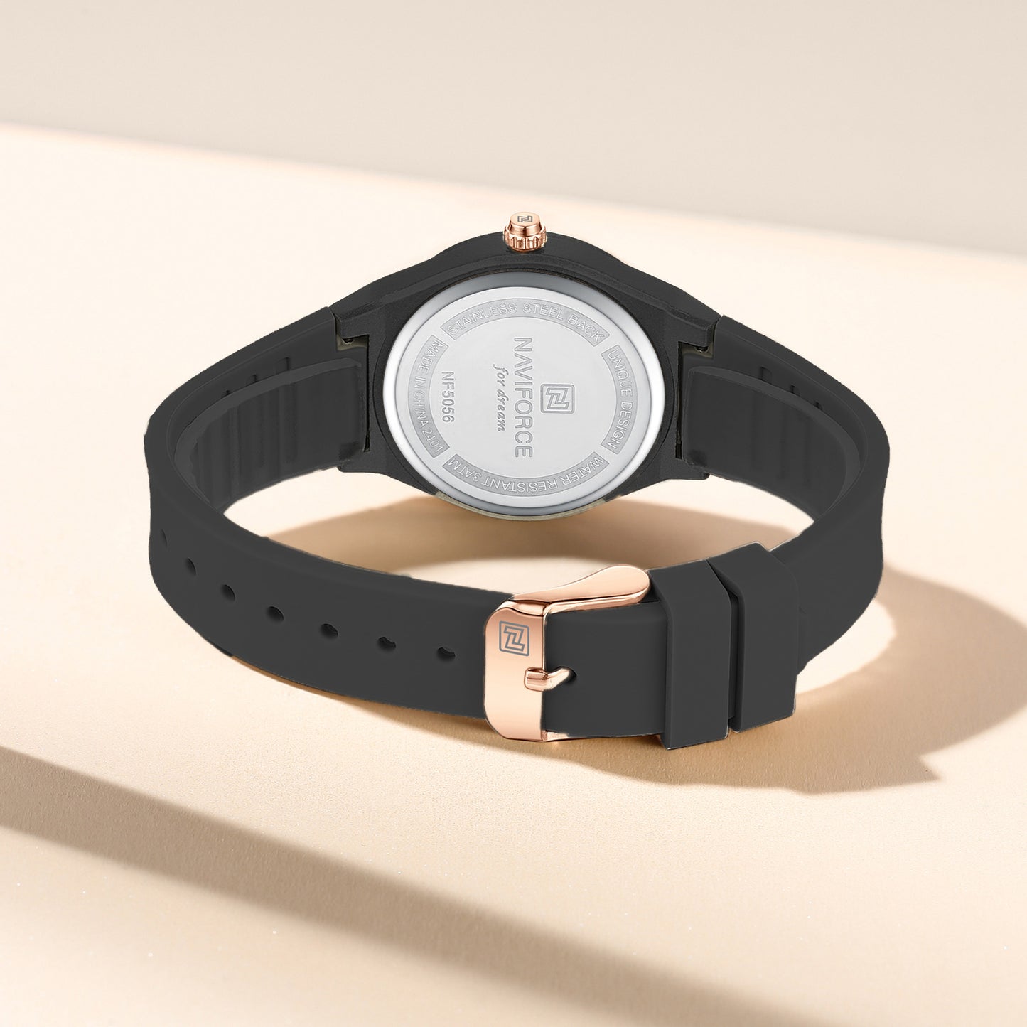 NF5056 Glossy sunburst Black dial Analog Watch