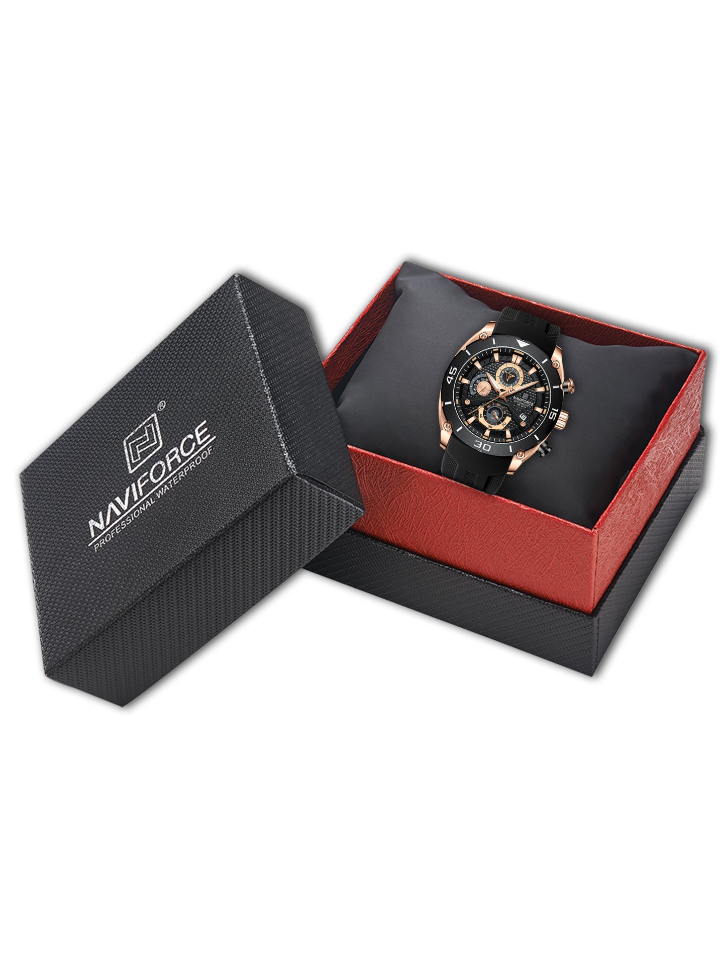 NF8038 Rosegold Black Multi-Function Chronograph men watch - NAVIFORCE