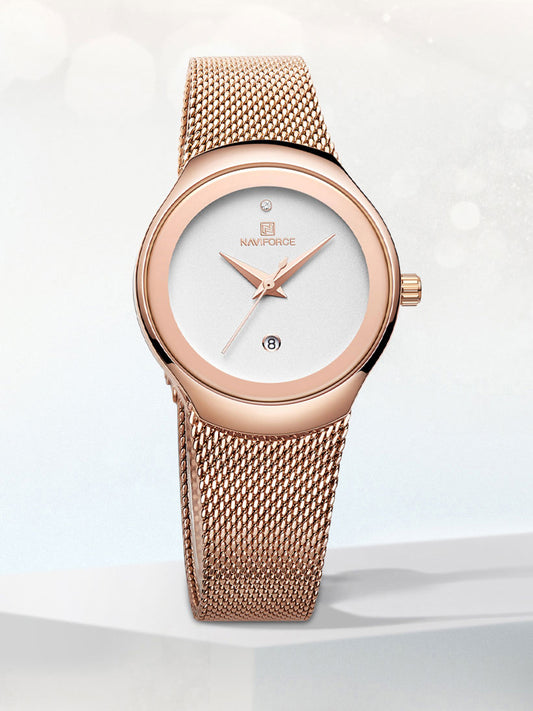 NF5004 Rose White elegant watch for women - NAVIFORCE