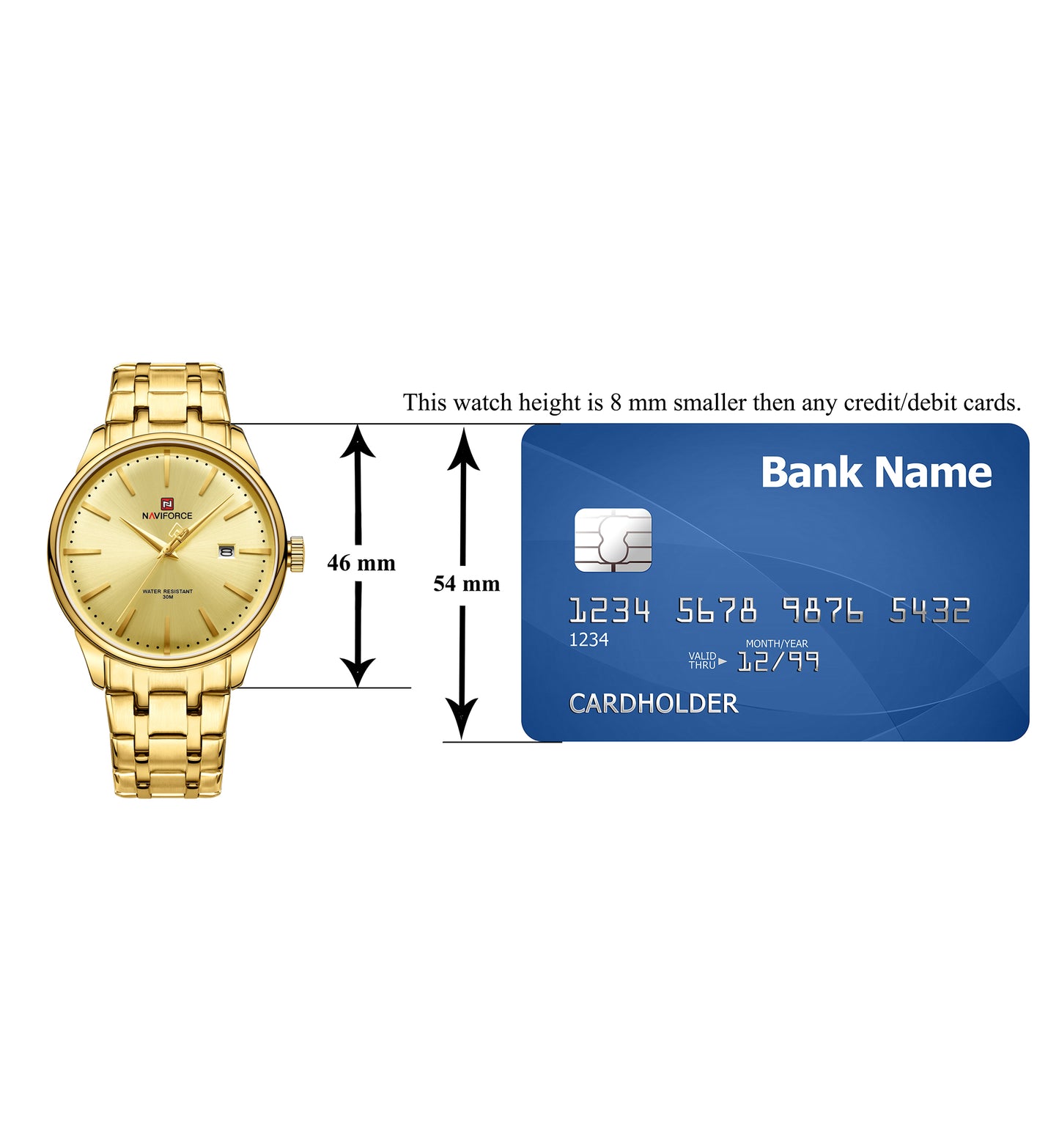 Naviforce NF9230 Golden Gentle Elegant Calendar Analog Watch