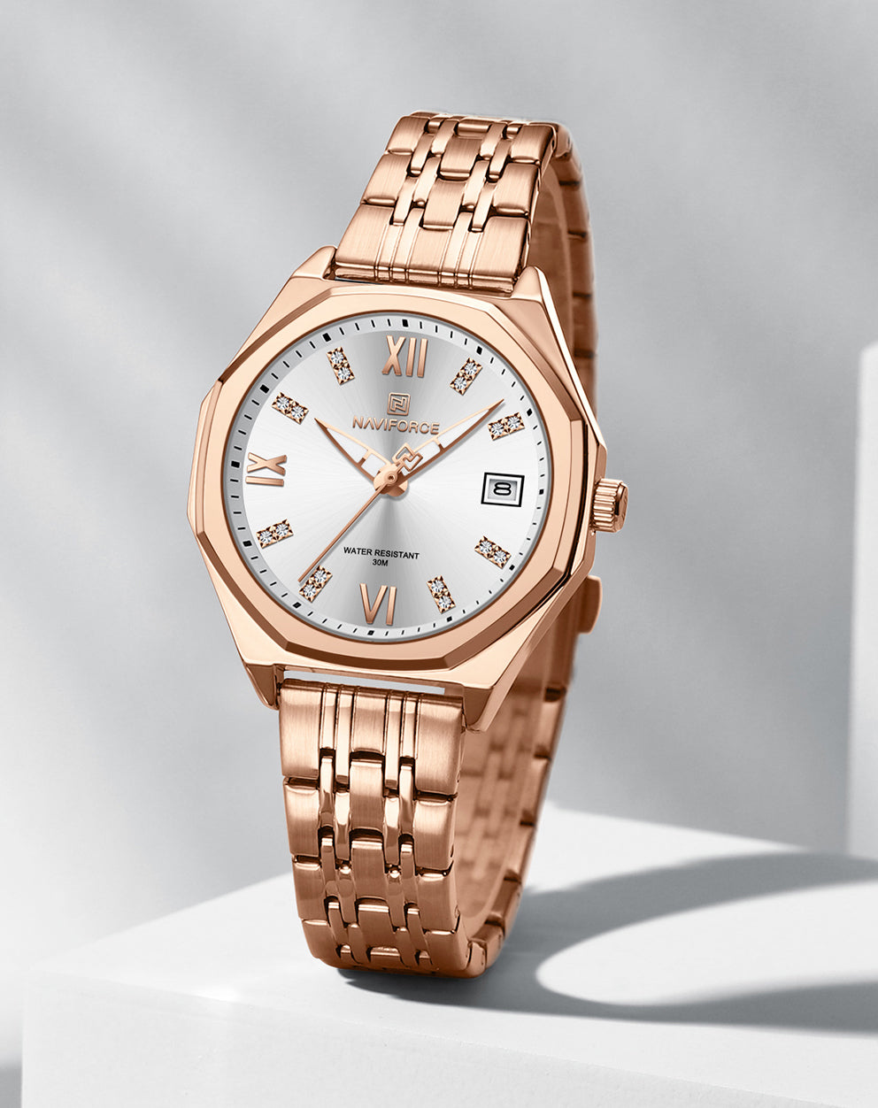 NF5052 White dial with Rosegold strap Analog Watch