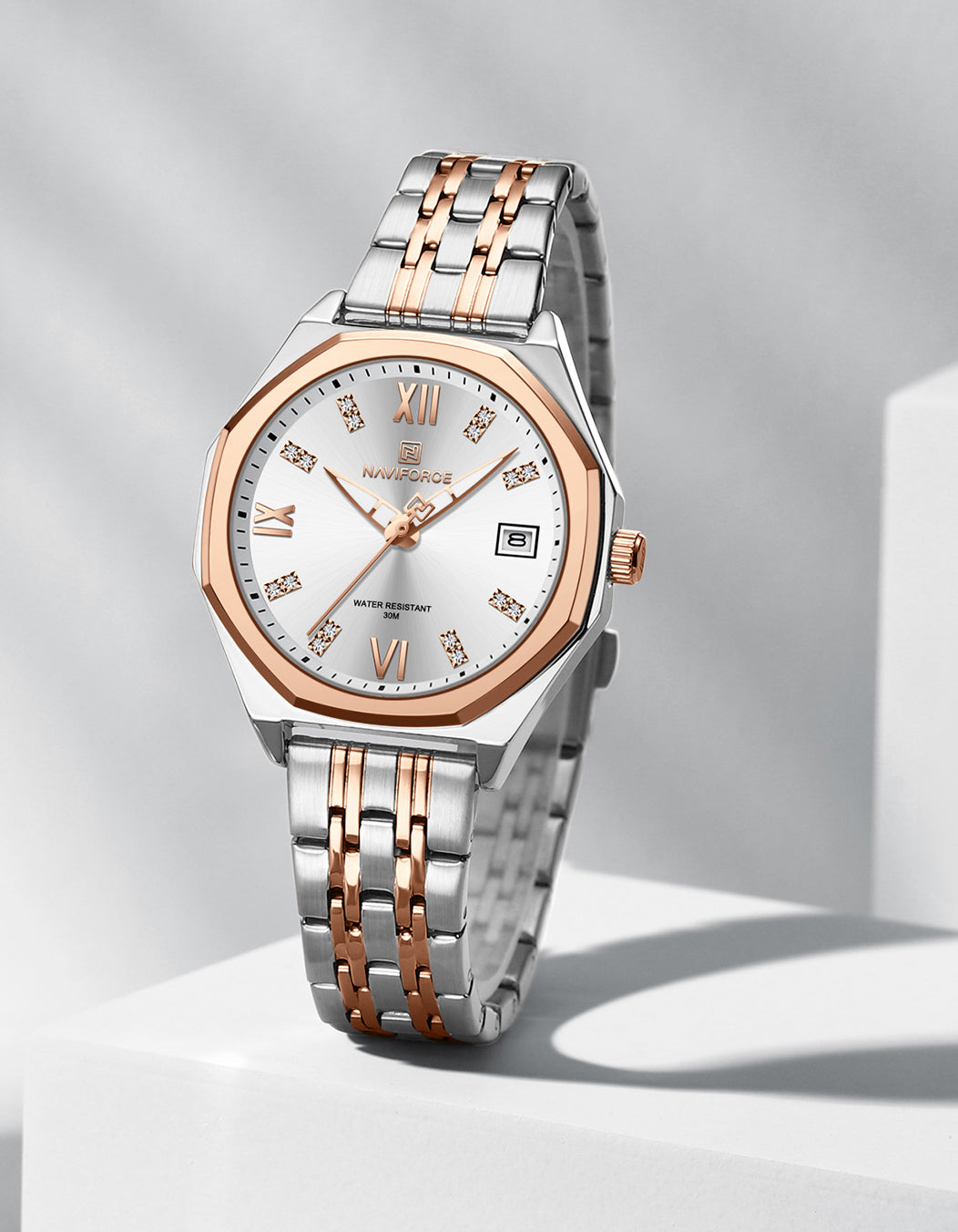 NF5052 White dial with Rosegold strap Analog Watch