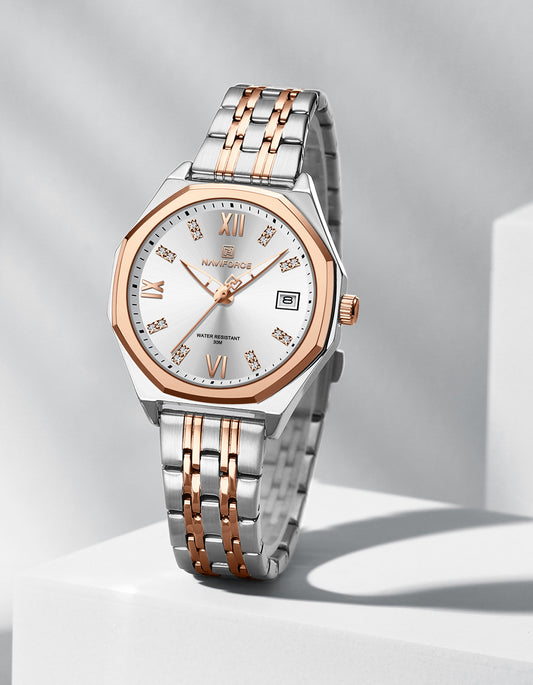 NF5052 White dial with Rosegold strap Analog Watch