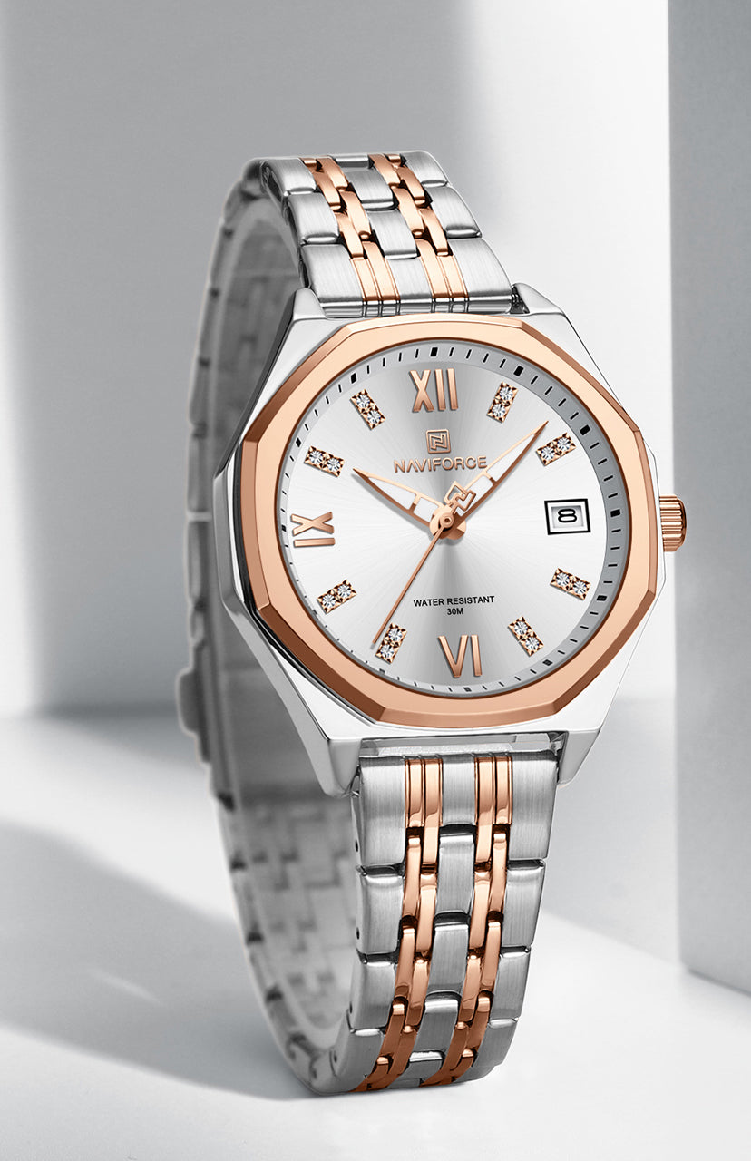 NF5052 White dial with Rosegold strap Analog Watch