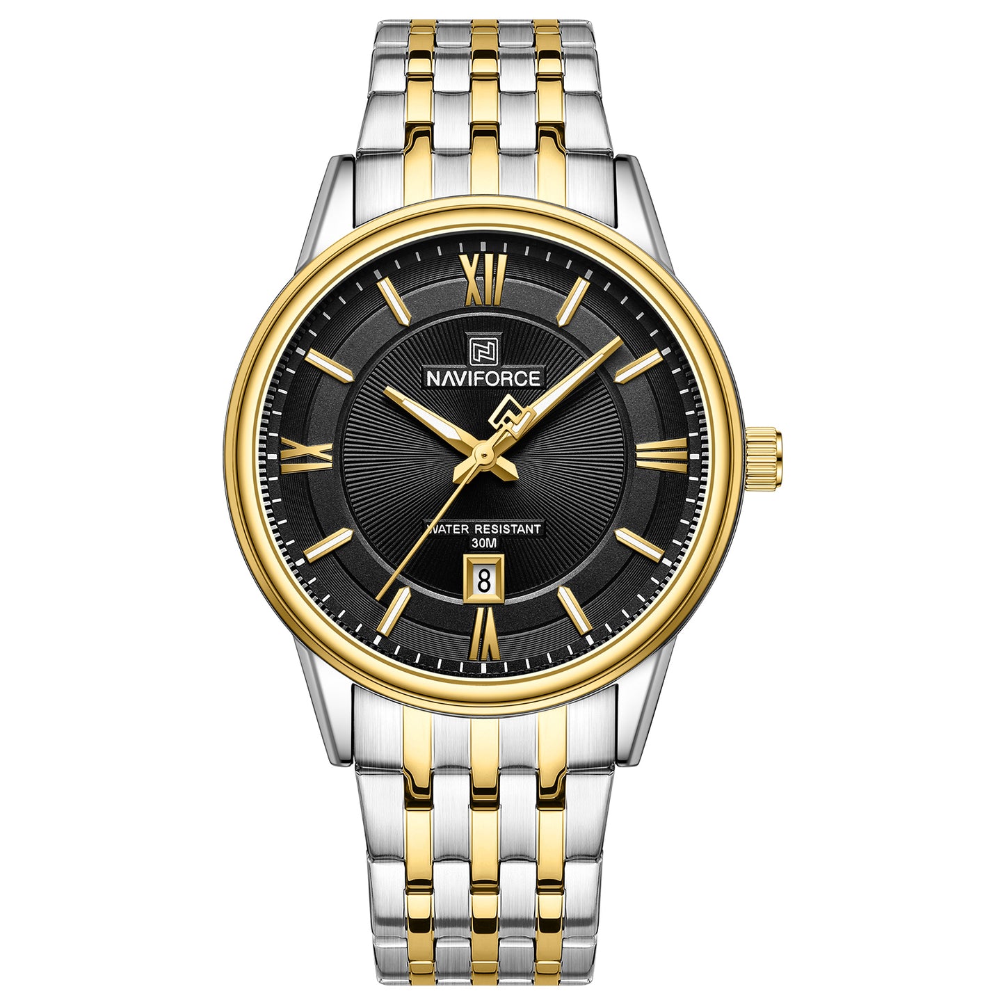 Naviforce NF8040G: Classic Roman Numeral Watch for Men