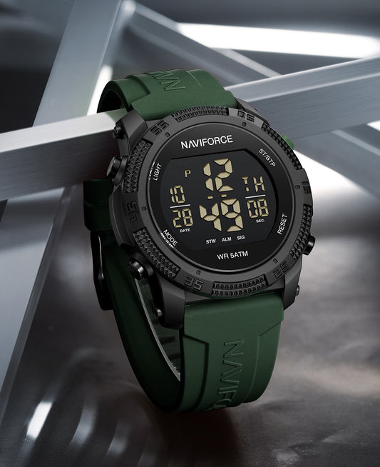 NF7104 Green Silicon Strap Digital Watch