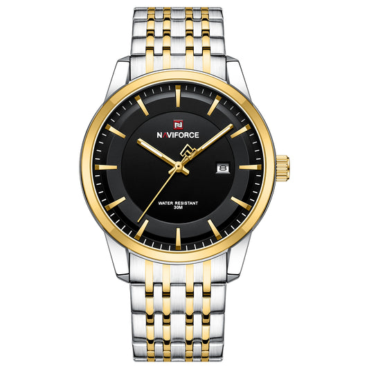 Naviforce NF9228G Silver-gold High Quality strap Analog Watch